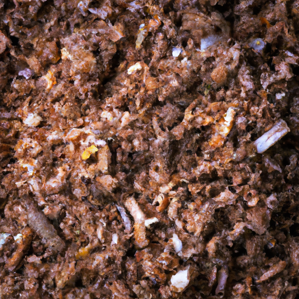Compost being spread with visible crumb texture